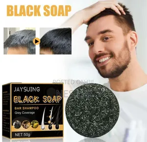 Black Soap Grey Hair Coverage Shampoo Soap -50g