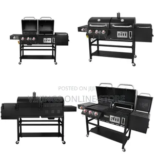2-in-1 System Smoke Hollow Charcoal and Gas Combo Station Barbecue BBQ