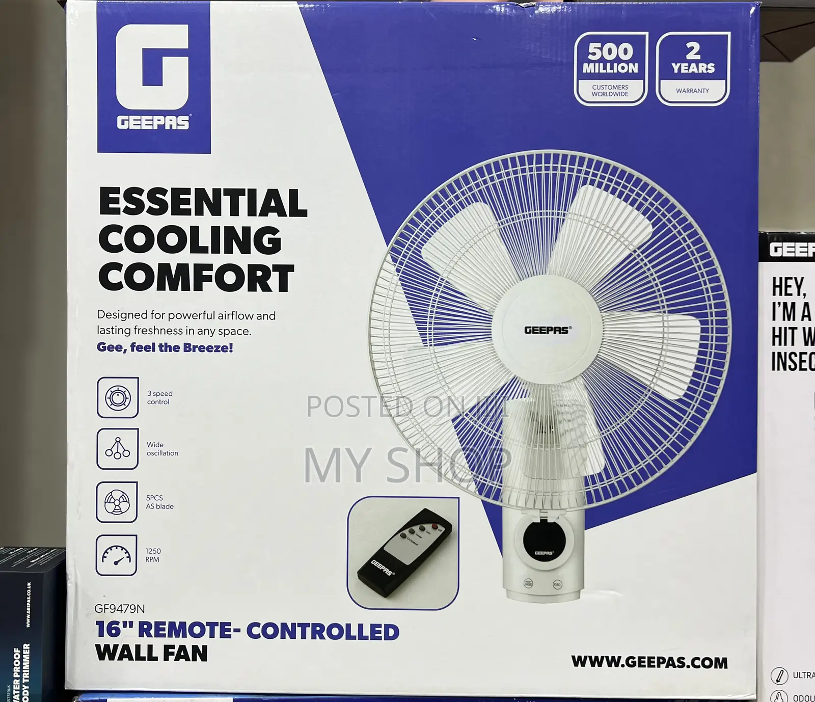 Wall Fan 16” Remote - Controlled