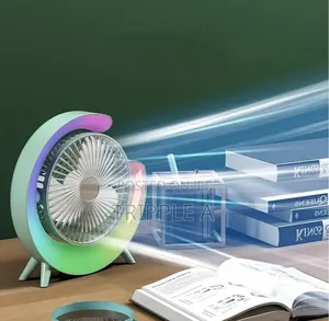 G- Shaped 7 Colorful Led Night Light Desktop Fan