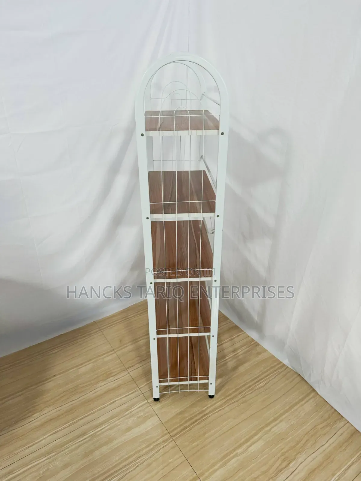 -Tier Industrial-Style Storage Rack – Wood White Metal