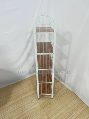 -Tier Industrial-Style Storage Rack – Wood White Metal