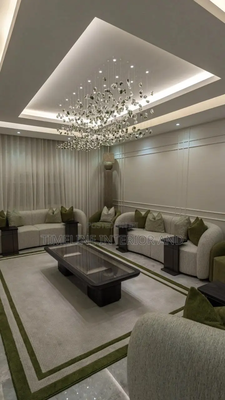 Classic Plain Gypsum Ceiling With Led Lighting