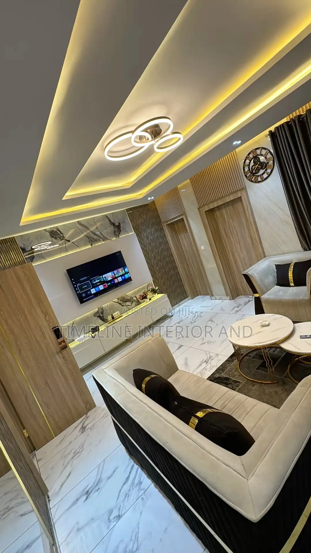 Classic Plain Gypsum Ceiling With Led Lighting