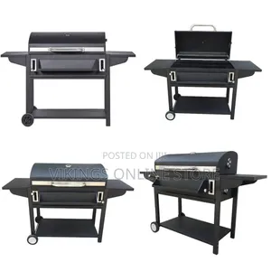 Adjustable Foldable Square Charcoal BBQ Smoker Grill Barbecue Cast