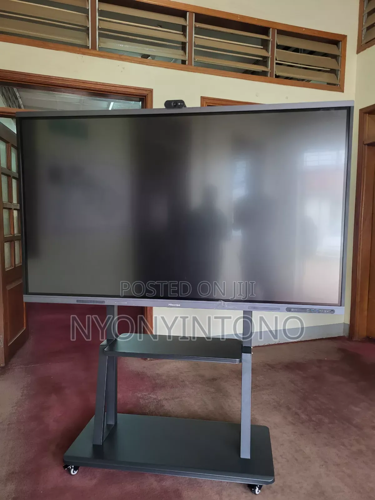Fully Metallic Heavy Duty Plasma Conference Stand,Wheels for Mobility