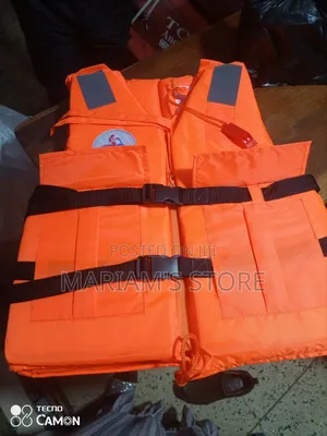 Life Jacket Features Black Safety Straps..