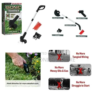 Grass Trimmer, Cordless Rechargeable Weed Cutter With Detachable Head