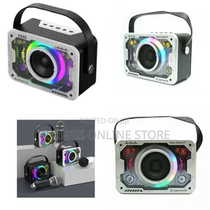 Stereo Karaoke Machine, Portable Bluetooth Speaker With Disco Lights