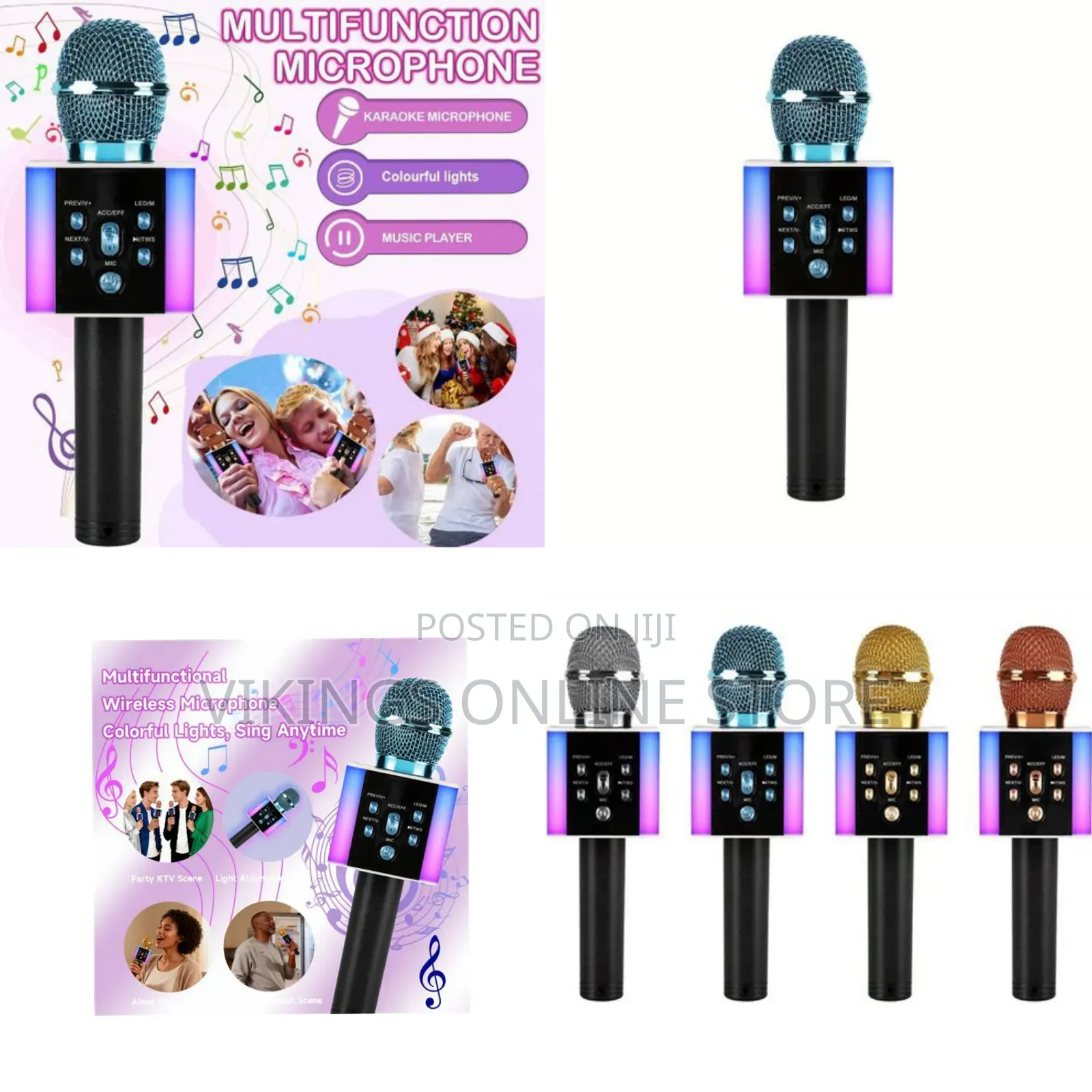 Portable Karaoke Microphone System - Wireless Handheld Microphone