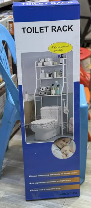 3-Tier Space-Saving Over-the-Toilet Bathroom Storage Rack - White