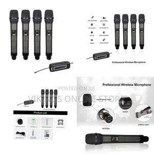 Borl Bo-104 Uhf Long Range Wireless Microphone 4 Channel Microphone