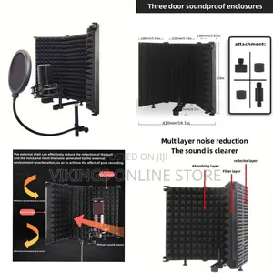 Professional Microphone Windshield for Recording Studio, Three-Door