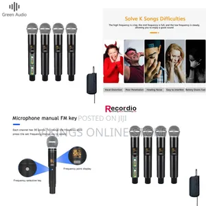 Borl Bo-V114 Professional 4 Channel Handheld Microphone Vocal Wireless