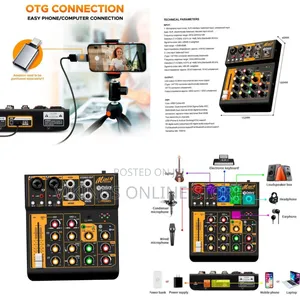 Audio Mixer D Debra Audio Mini4 Portable 4-Channel Dj Mixer Console,