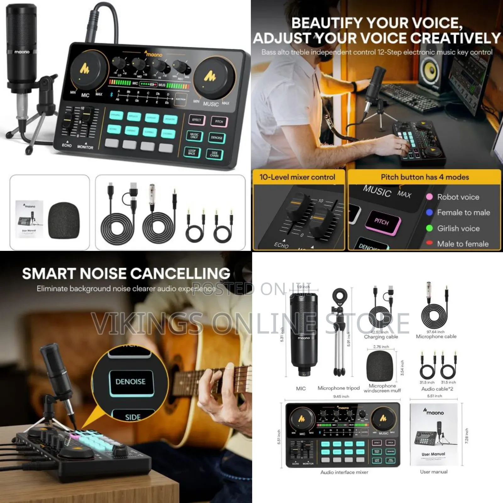 Maono Podcast Equipment Bundle Audio Mixer All-in-One Podcast