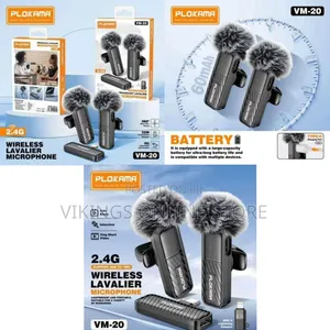 Plokama Vm20 Mic Wireless Clip-on Microphone Lavalier Hp Plug Play