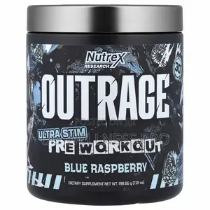 Outrage, Ultra Stim Pre Workout, Blue Raspberry 98.66g 30 Servings