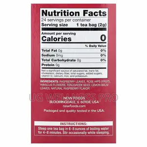 Now Foods Everyday Wellness Tea, Red Raspberry, Caffeine-Free, 24 Bags