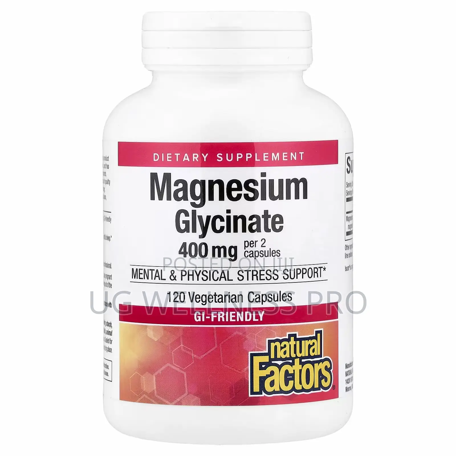 Natural Factors Magnesium Glycinate, 200 Mg, 120 Vegetarian Capsules