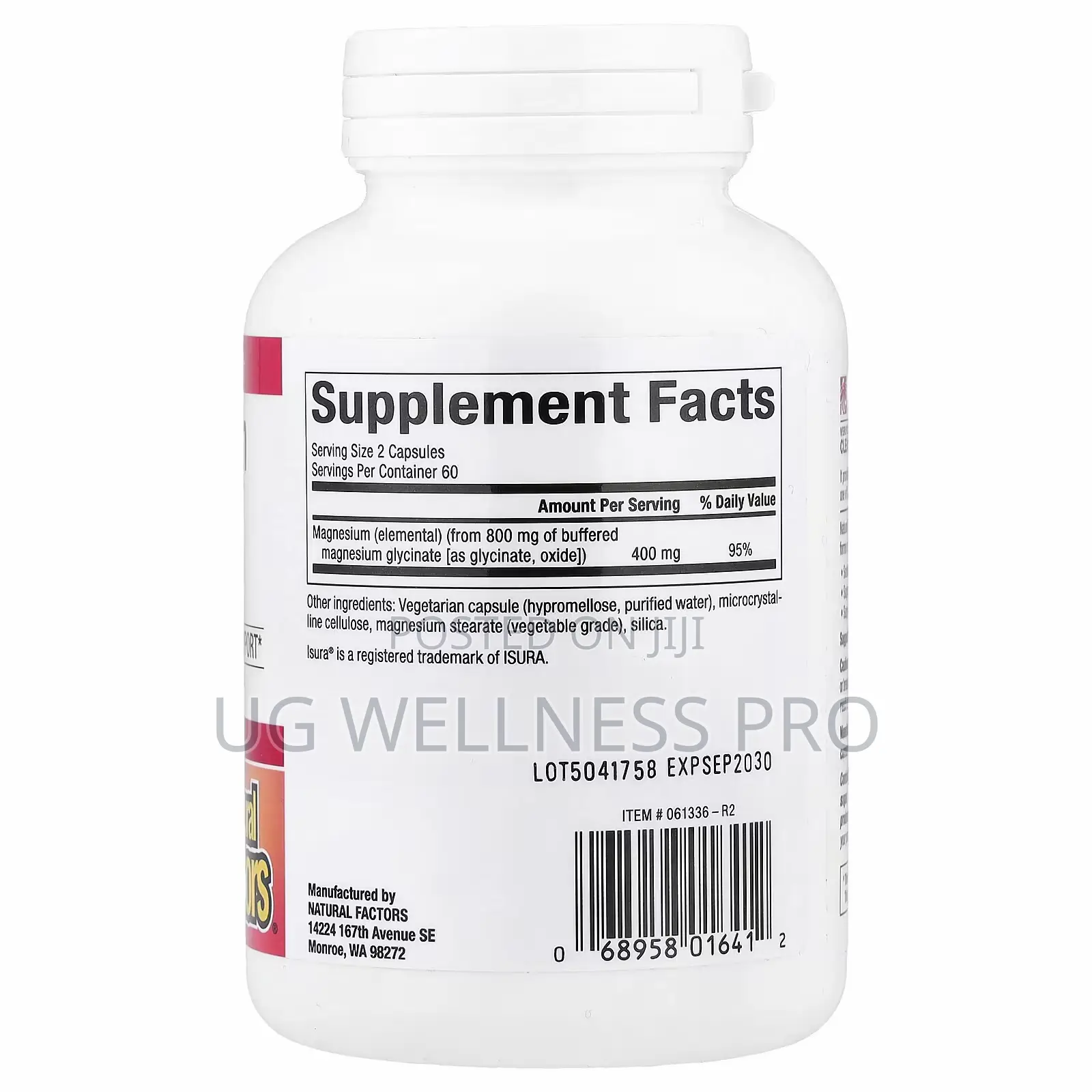 Natural Factors Magnesium Glycinate, 200 Mg, 120 Vegetarian Capsules