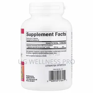 Natural Factors Magnesium Glycinate, 200 Mg, 120 Vegetarian Capsules