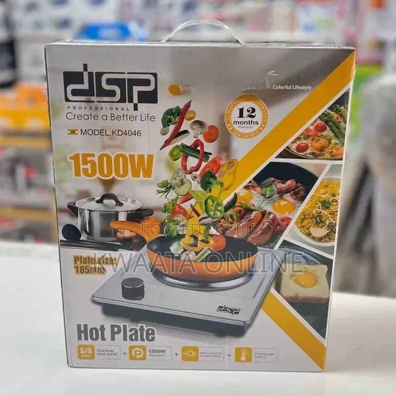 DSP Hot Plate Single Burner Cooker Non-Stick Coating,1500w, Kd4046