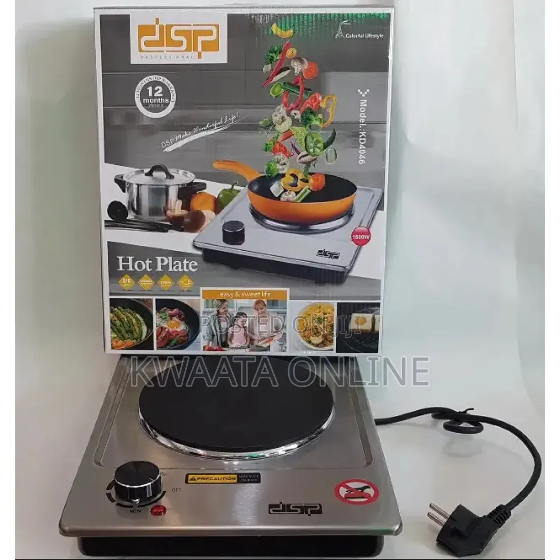 DSP Hot Plate Single Burner Cooker Non-Stick Coating,1500w, Kd4046