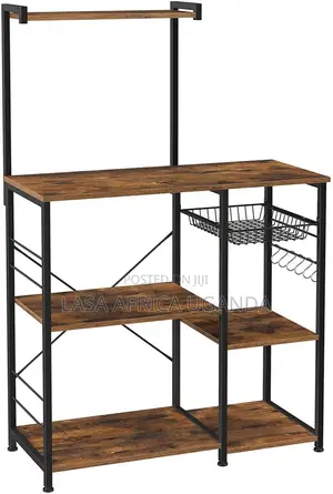 Lazava Bakers Rack Coffee Station Microwave Ove.
