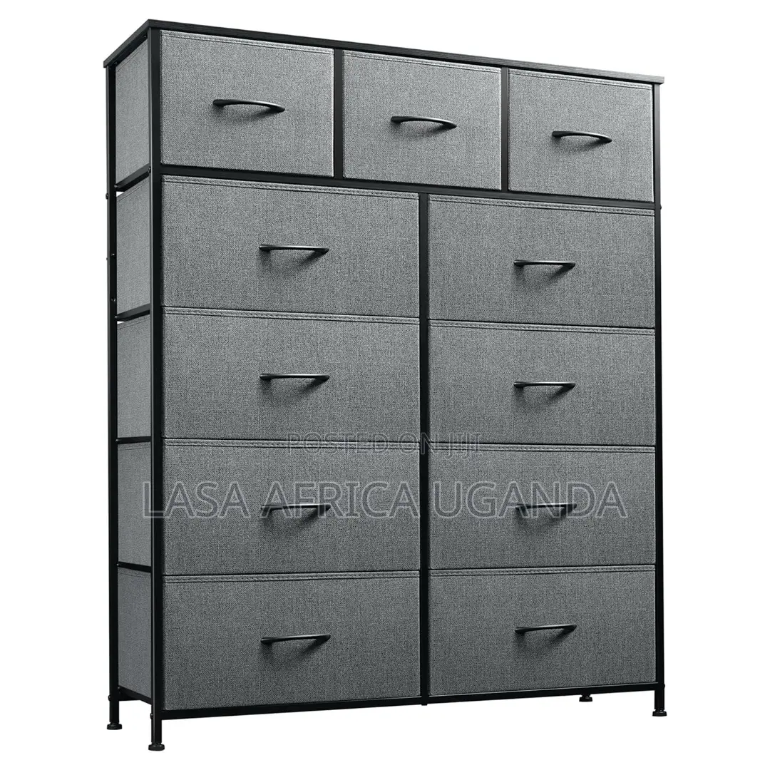 Lasa 11-tier Fabric Storage Cabinet - Dark Grey.