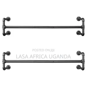 Lasa Industrial Wall-mounted Clothes Rail - Bla. | Lasa