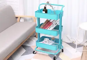 Lasa 3-tier Metal Mesh Shelf Rolling Cart