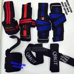 Weight Lifting Straps Red Black Power Weight
