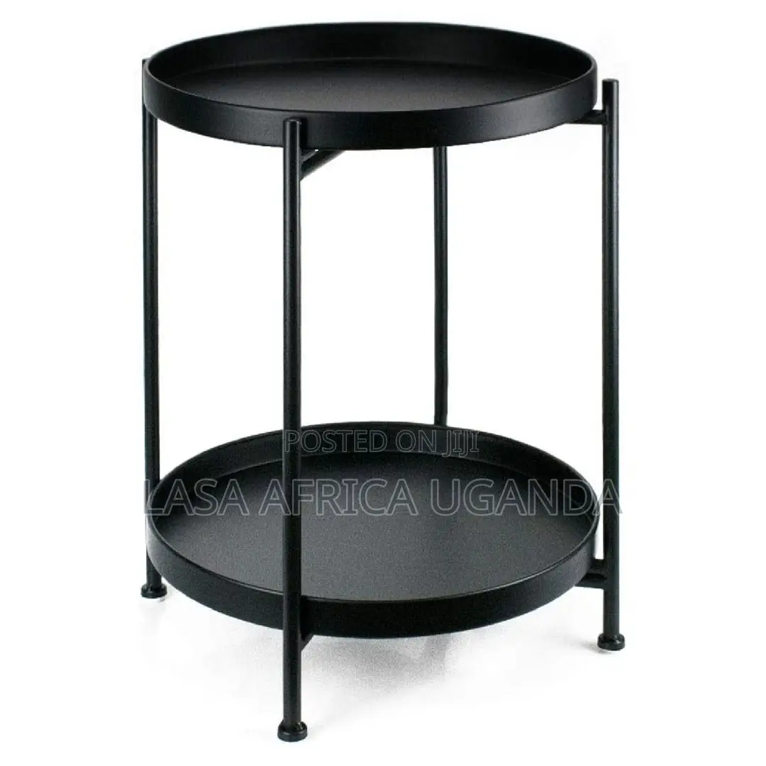 Lasa 2-Tier Metal Round Tray Side Coffee End Table