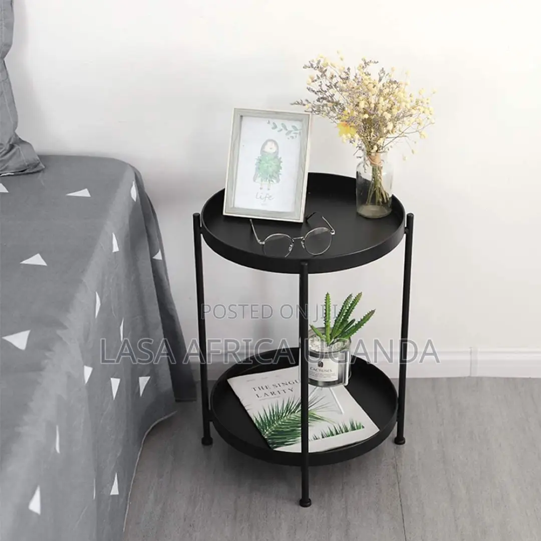 Lasa 2-Tier Metal Round Tray Side Coffee End Table