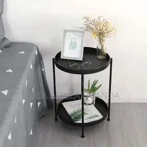 Lasa 2-Tier Metal Round Tray Side Coffee End Table