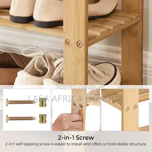 3 Tier Bamboo Shoe Bench Storage Shelf