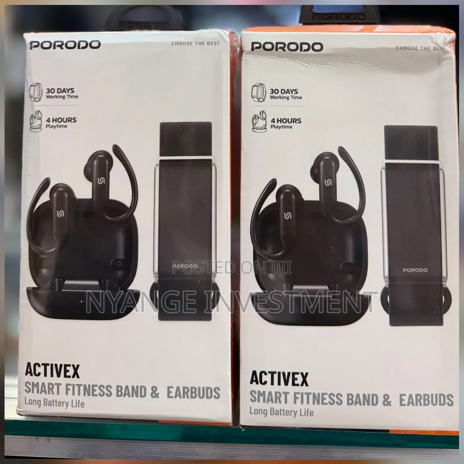 Porodo Activex Smart Fitness Band Earbuds Combo Box.