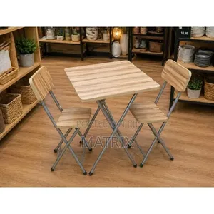 Foldable Wooden Table With 2 Chairs