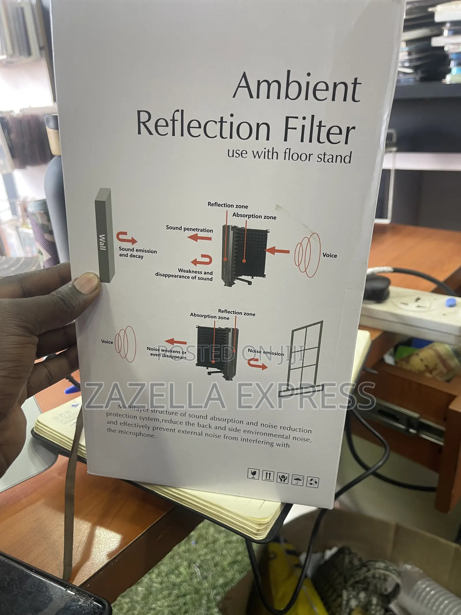Portable Vocal Booth With Ambient Reflection Filter, For Studio