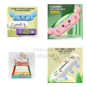 8 Pack Light Plastic 16 Holes Harmonica Music Cartoon Harmonical