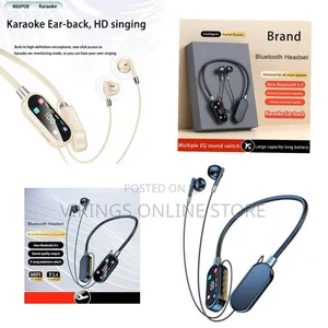  Color Screen Headset Led Battery Hanging Neck Design for Sports