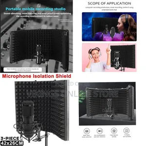 Foldable Adjustable Sound Absorbing Vocal Recording Panel