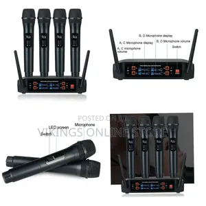 Professional 4 Channels VHF Handheld Church Karaoke Wireless Microphon