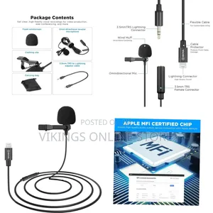 Boya by-M2 Clip-on Usb Ios Lapel Lavalier Microphone for iPhone(19.6ft