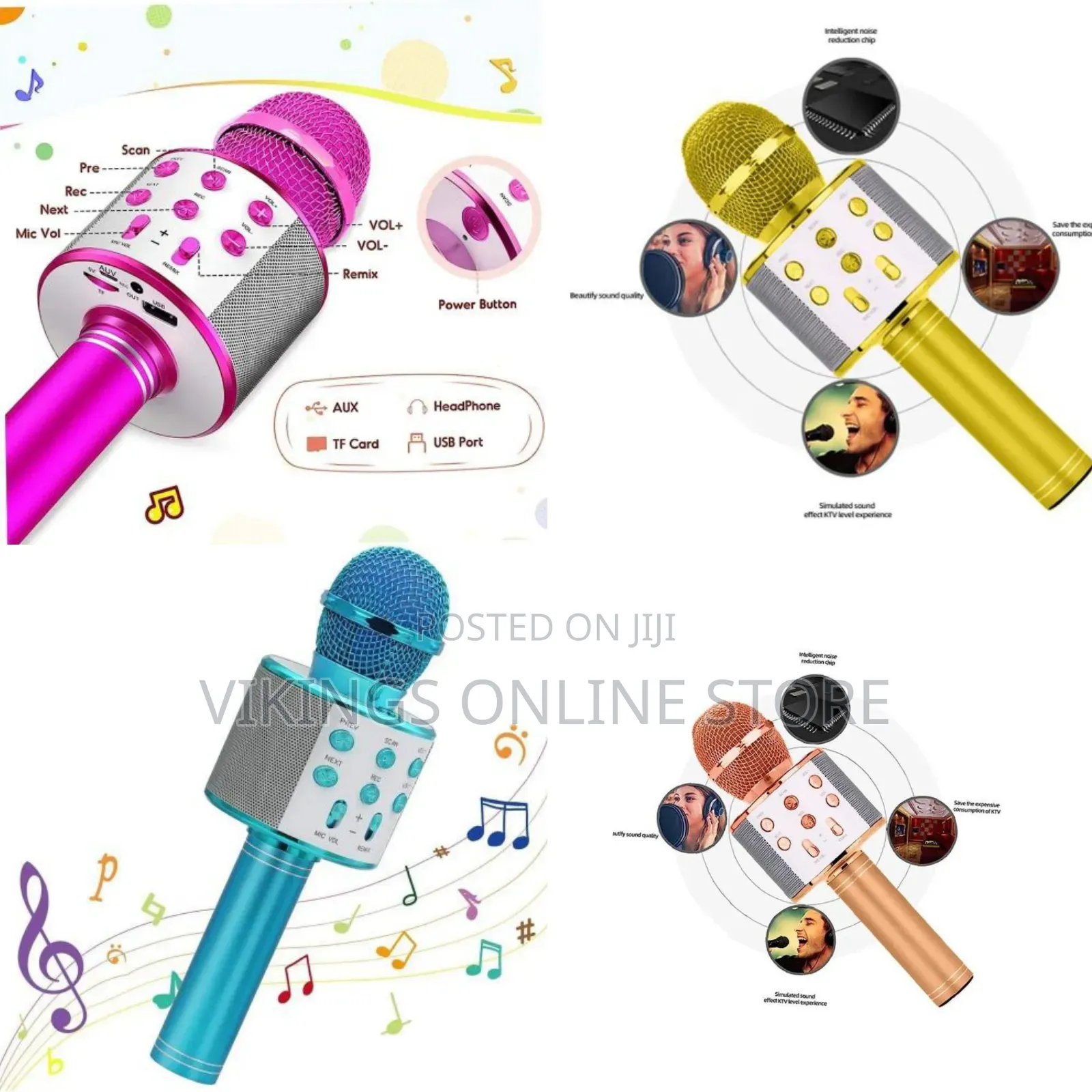 Mini Karaoke KTV Microphone Handheld Bluetooth Wireless Microphone