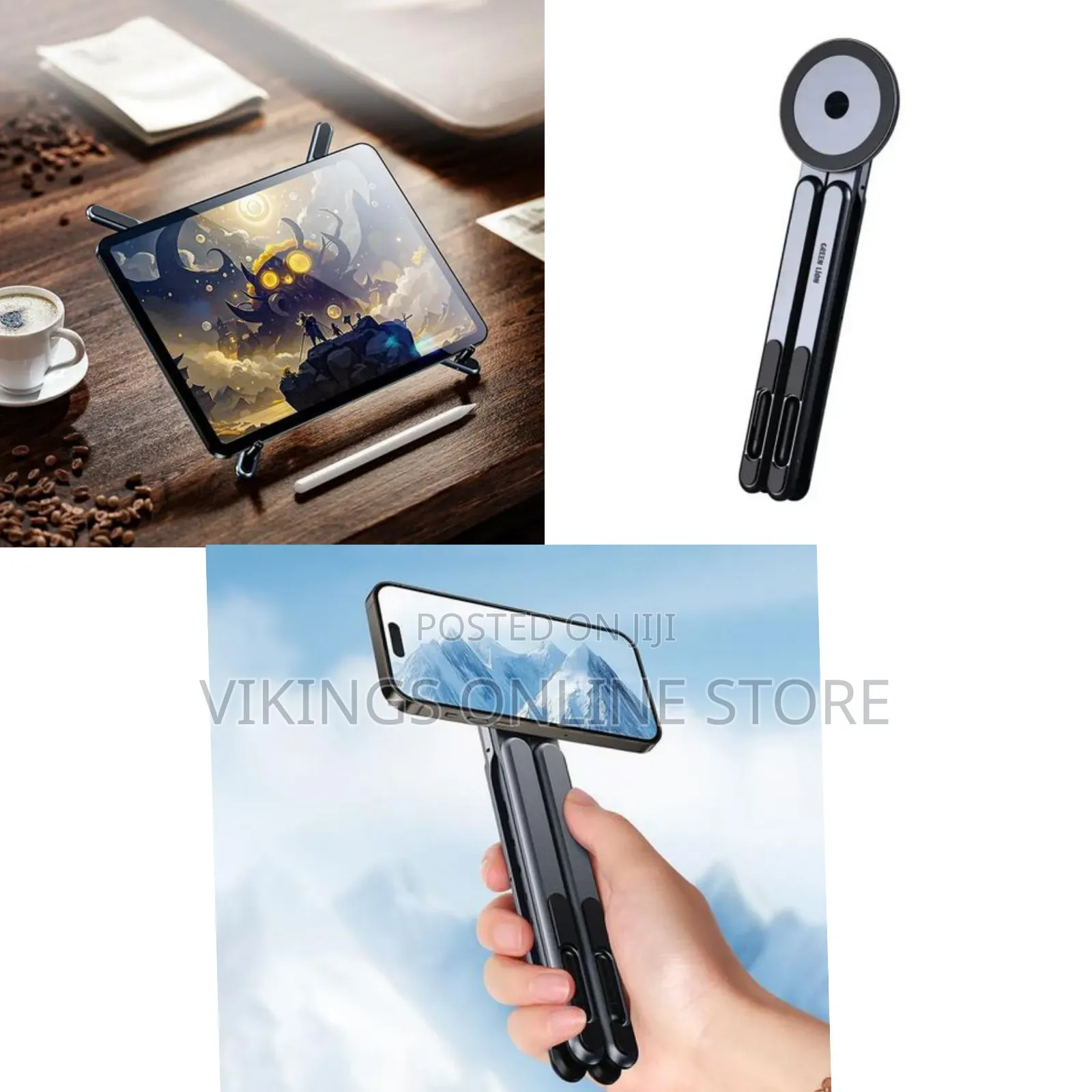 Mobile Phone Bracket Adjustable Tripod Magnetic Foldable Portable