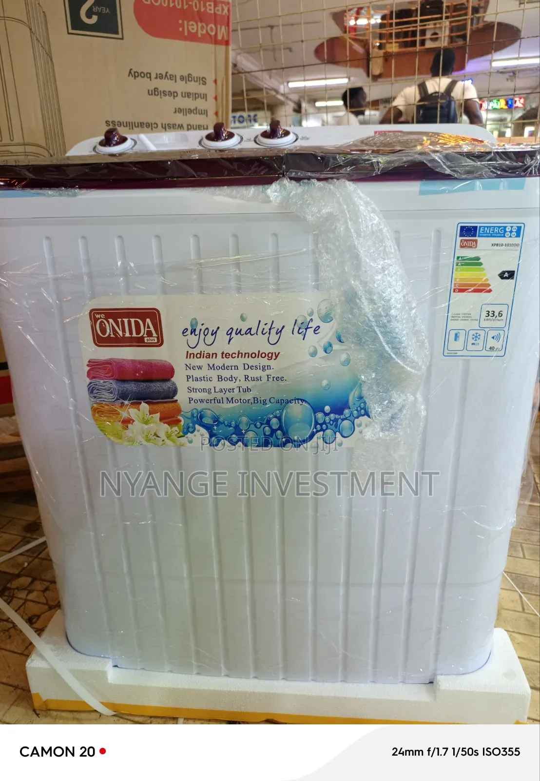 10kg Onida Washing Machine. Twin Tab Top Loader