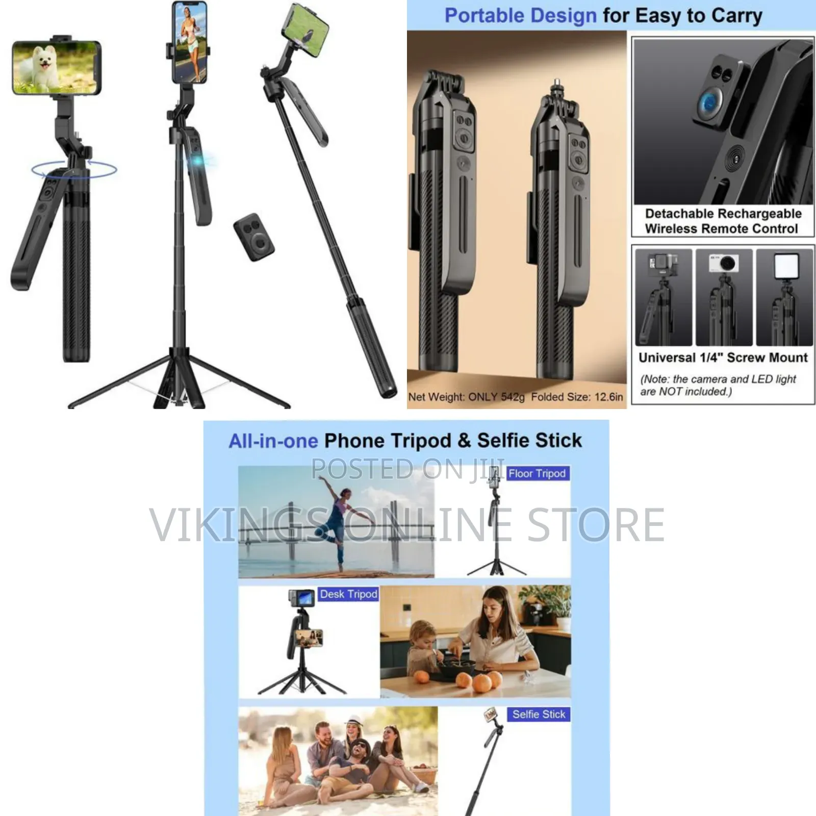 Universal C12 Ai Auto Face Tracking Selfie Stick Tripod for iPhone