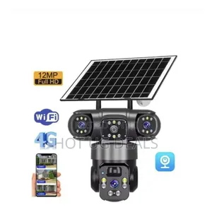 Solar Camera 4g Sim Card Outdoor 3 Lens 3 Screen Pir Human Detect